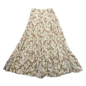 Ralph Lauren Denim & Supply Cream Floral Tiered Maxi Skirt S